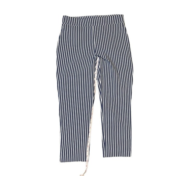 Verona Ladies Cropped Striped Blue Pants, 29 Waist, 23 Inseam, Pre-Owned - Picture 1 of 5